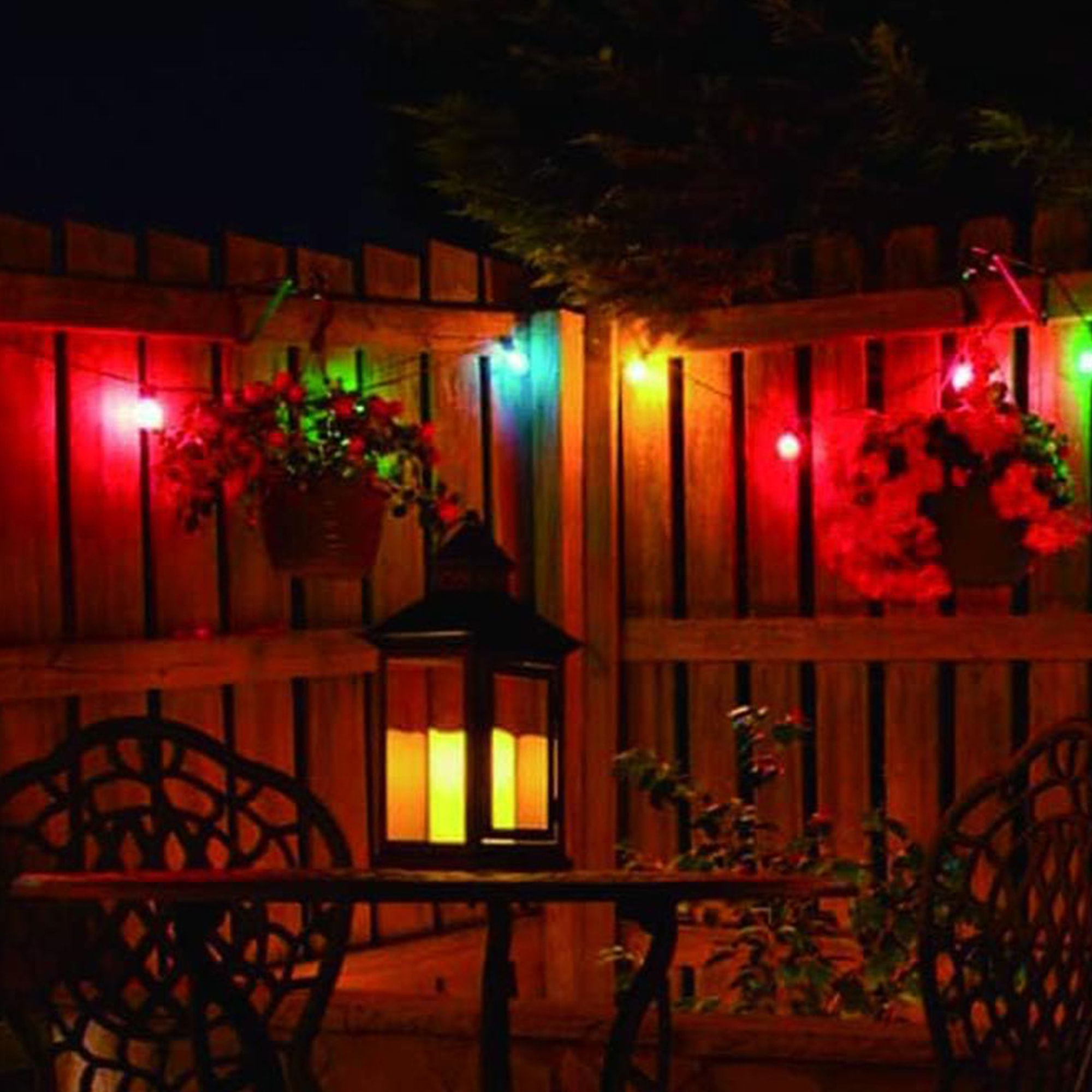 Set de luces led multicolores de panel solar y batería recargable incluida