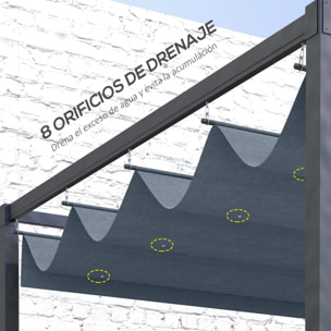 Techo de Pá©rgola Retrá¡ctil 286x245 cm Techo de Sustitución Toldo de Repuesto con Protección UV30+ para Pá©rgola de 3x2,15 m Gris Oscuro