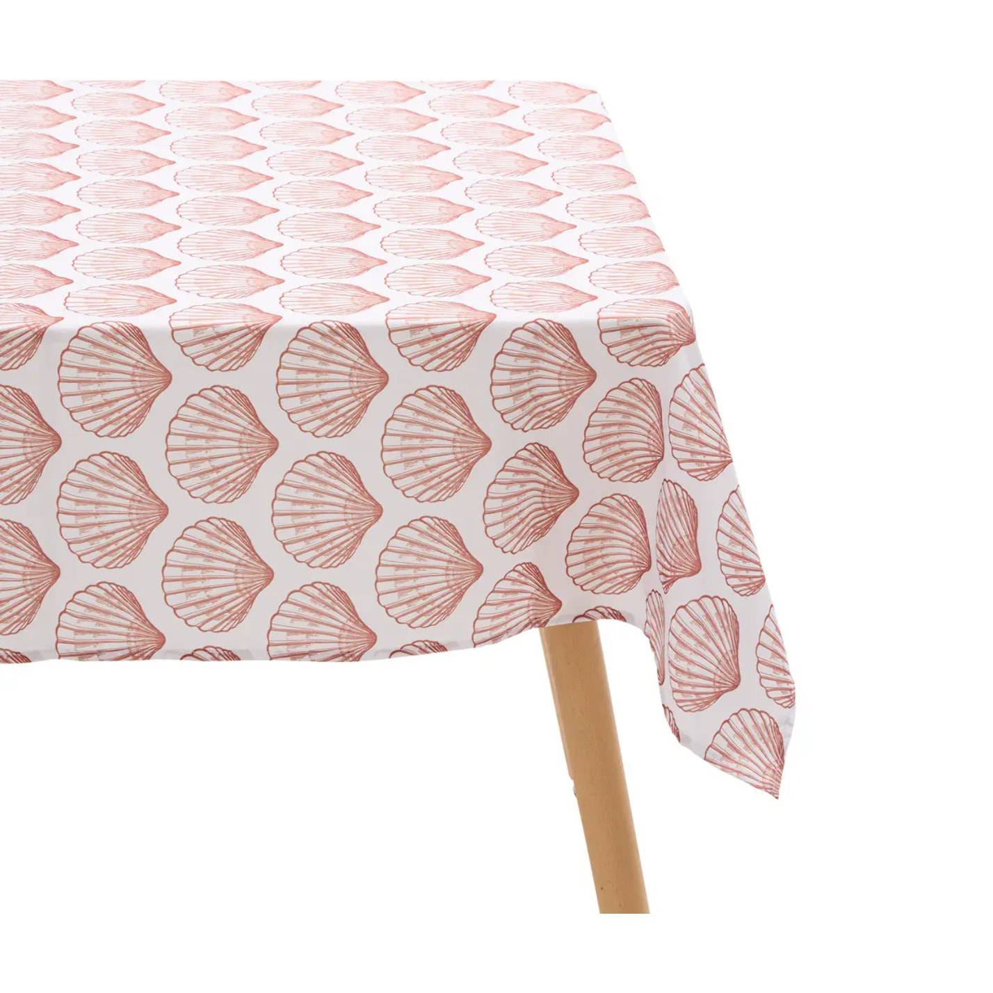 Nappe Oceania 300x150cm terracotta imprimé coquillage