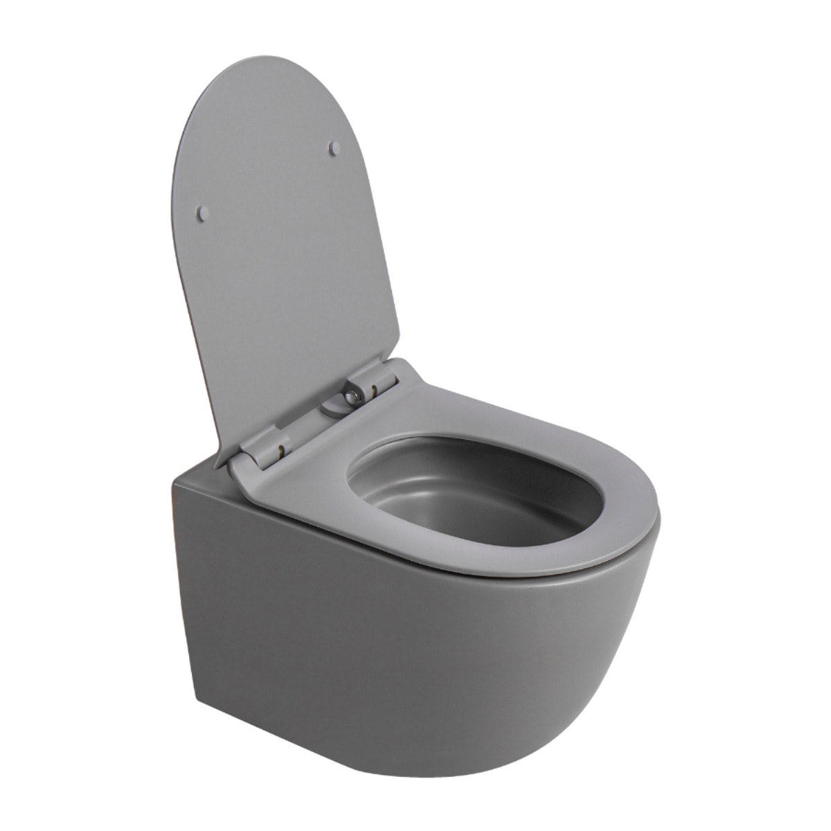 PixL WC suspendu en céramique sans bride Tornado Quiet et fixations invisibles + abattant frein de chute, gris (CEPX010RTORPGRM)