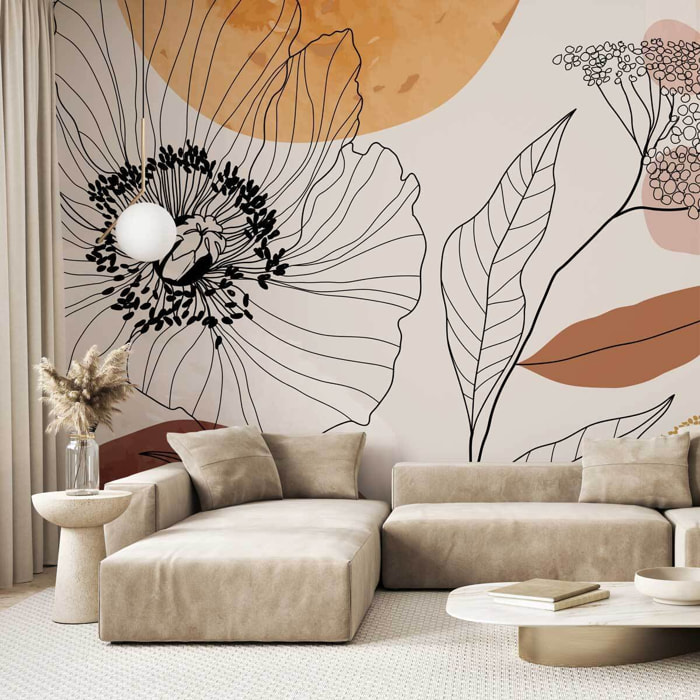 Papier peint panoramique Vestiges botaniques  Intissé