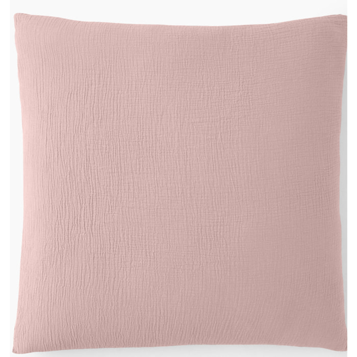 Paire de Taies d'oreiller gaze de coton rose lotus