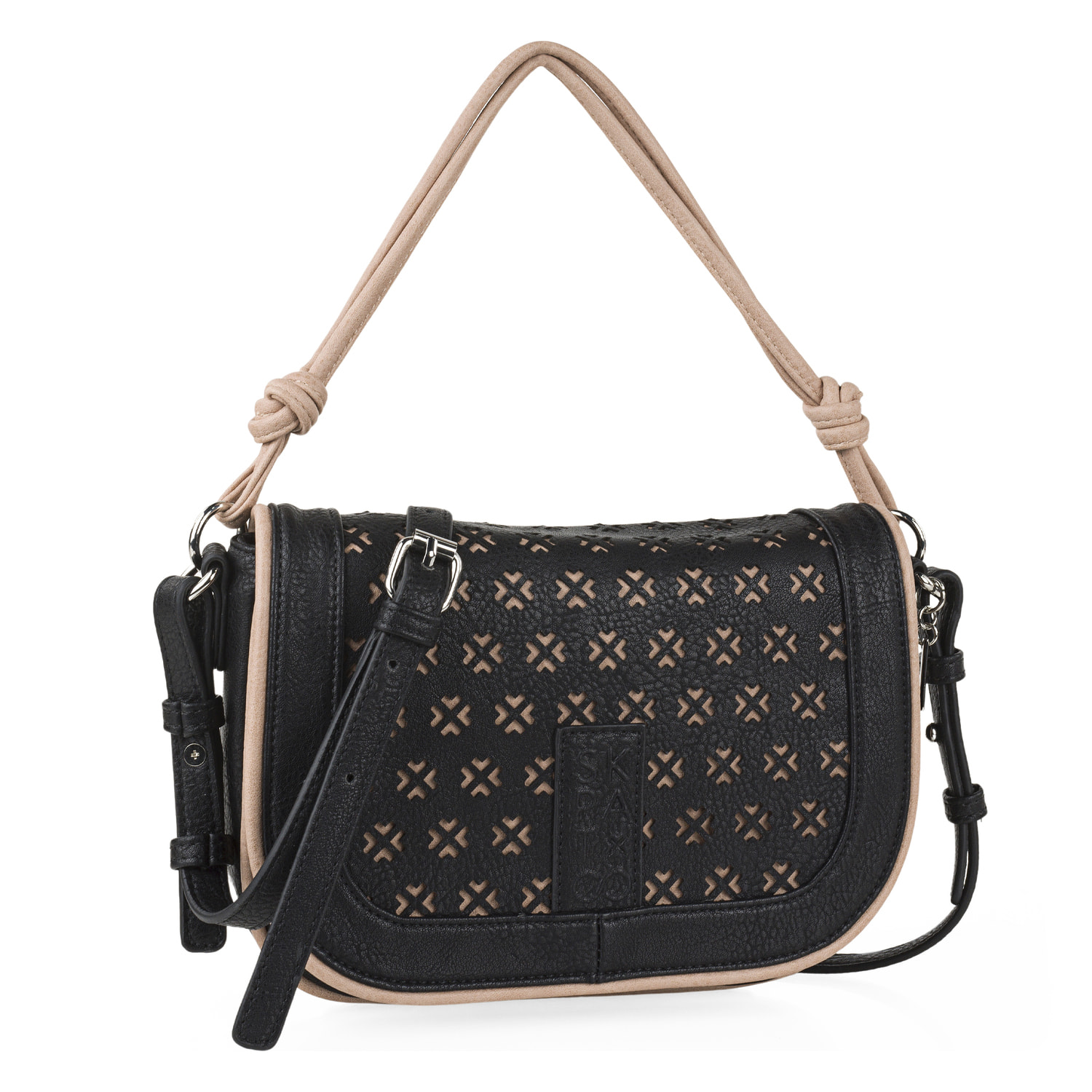 Bolso Bandolera Mujer Sint/Pu Skpat Crosses Negro-Taupe