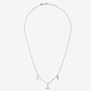 Collana in Argento 925 con Ciondoli a Goccia in Cubic Zirconia