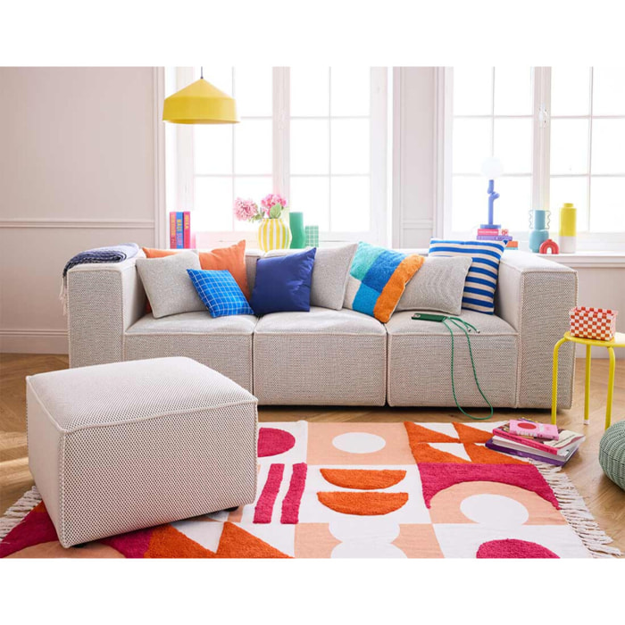 Arty - pouf d'appoint - en tissu mailles 3D - Beige