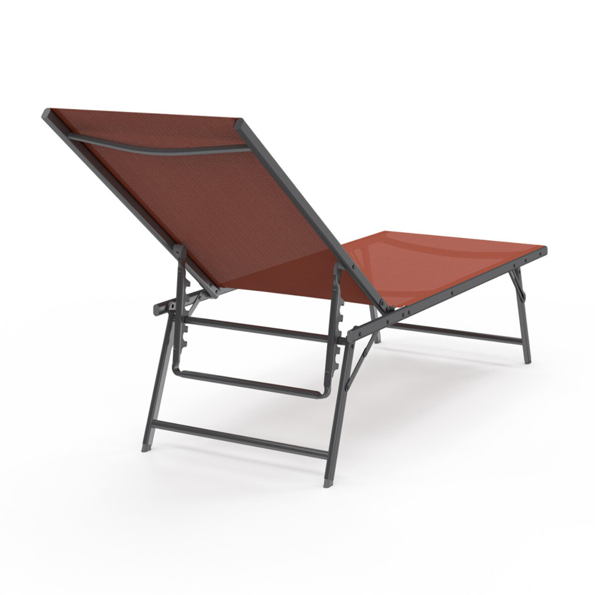 Transats inclinables Malaga 4 positions terracotta - lot de 2