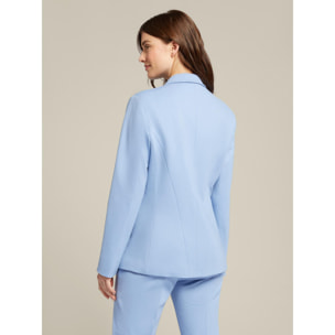 Elena Mirò - Blazer de punto milano con cuello de lanza - Light - blue