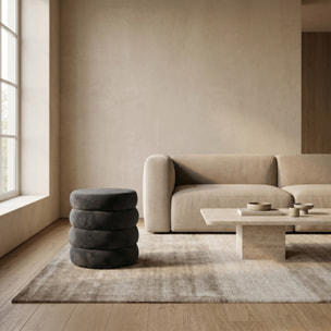 Pouf Contenitore Rotondo in Velluto con Coperchio, Seduta Imbottita con Vano Contenitore Salvaspazio dallo Stile Elegante per Soggiorno, Camera da Letto e Ingresso