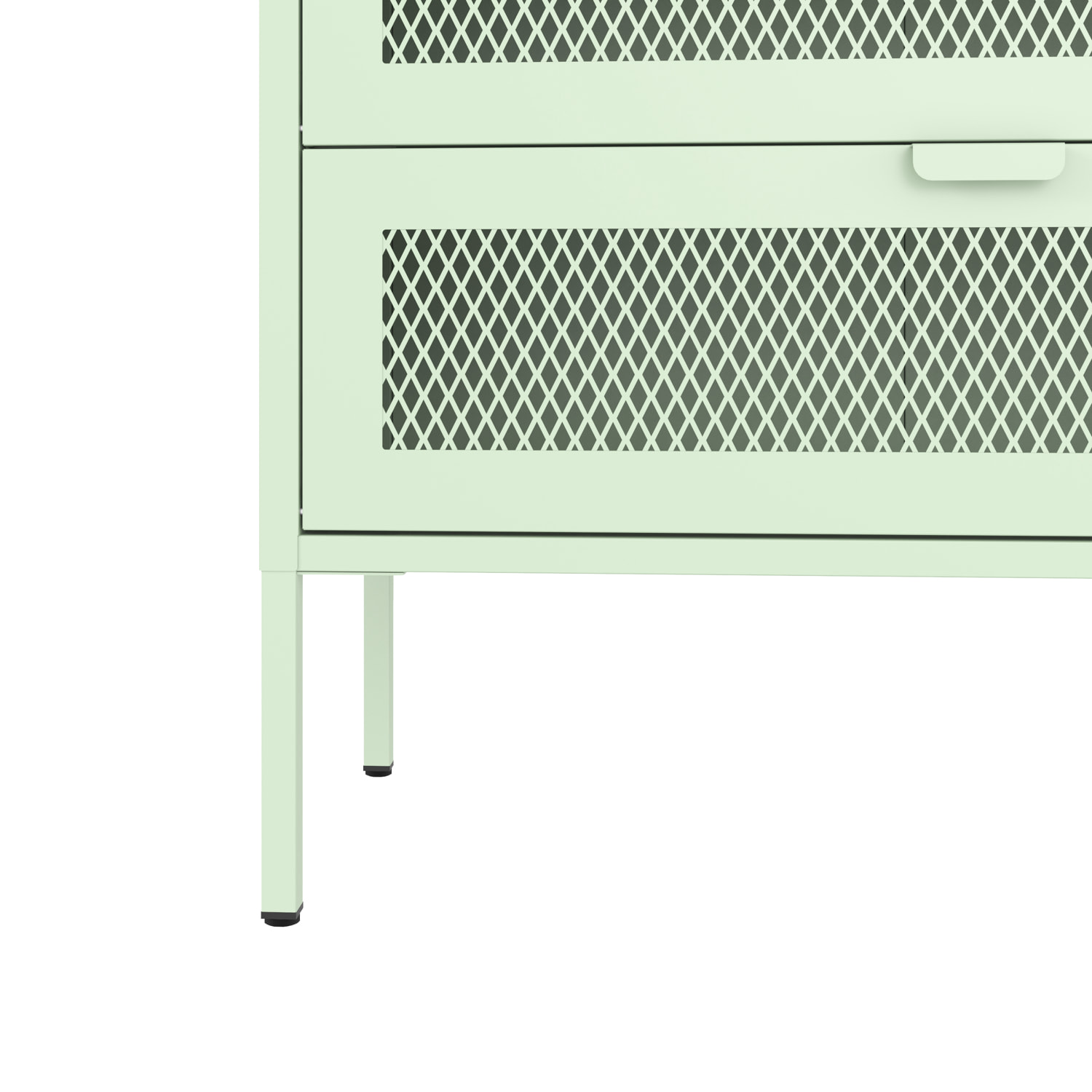 Meuble à chaussures 4 portes en métal vert tilleul EMMA