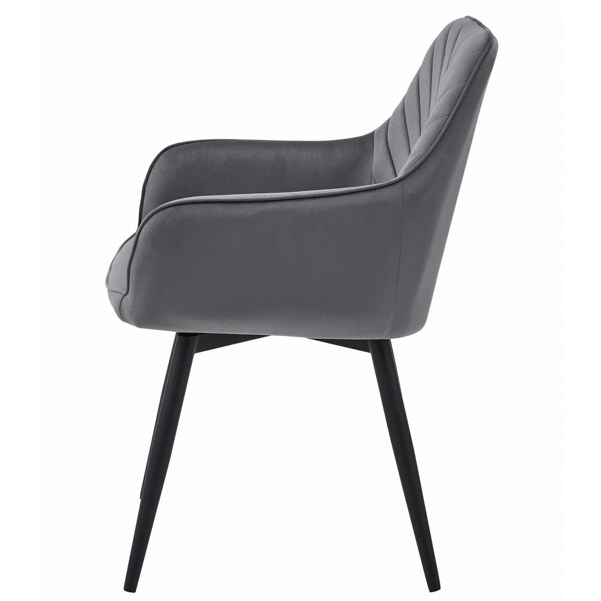 Sedia girevole Nana360 in velluto grigio scuro con gambe nere