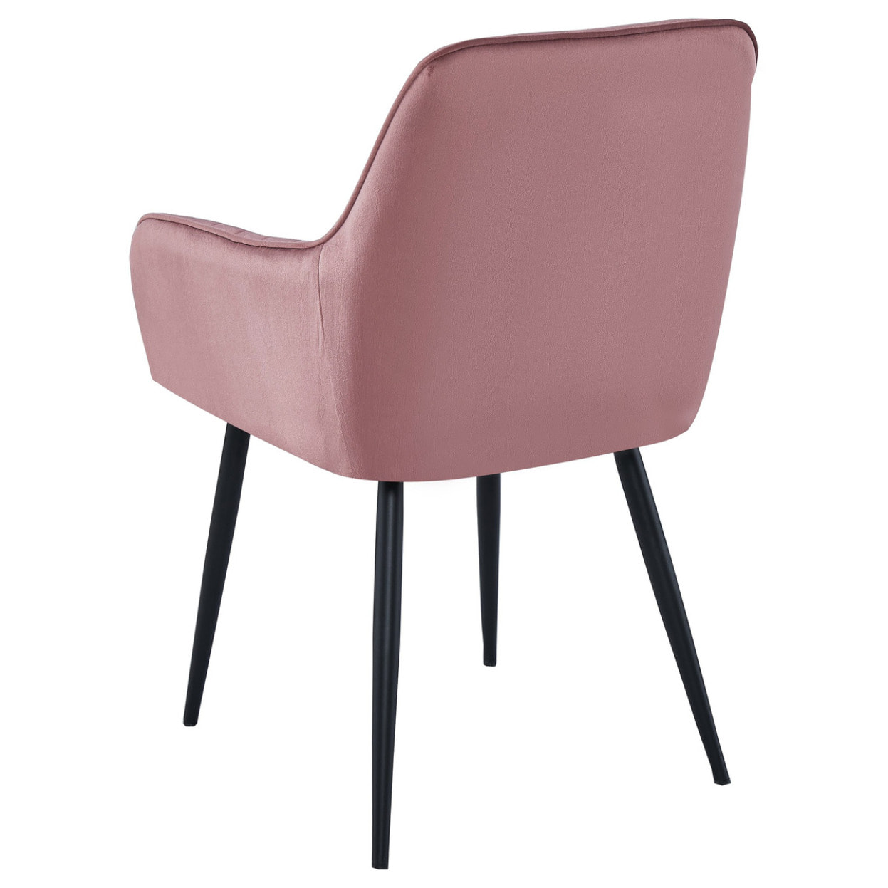 Sedia Solden in velluto rosa antico con gambe nere
