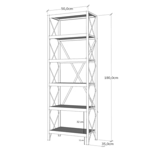 Librería,100% tablero de aglomerado rechapado en melamina, color atlantic pino negro