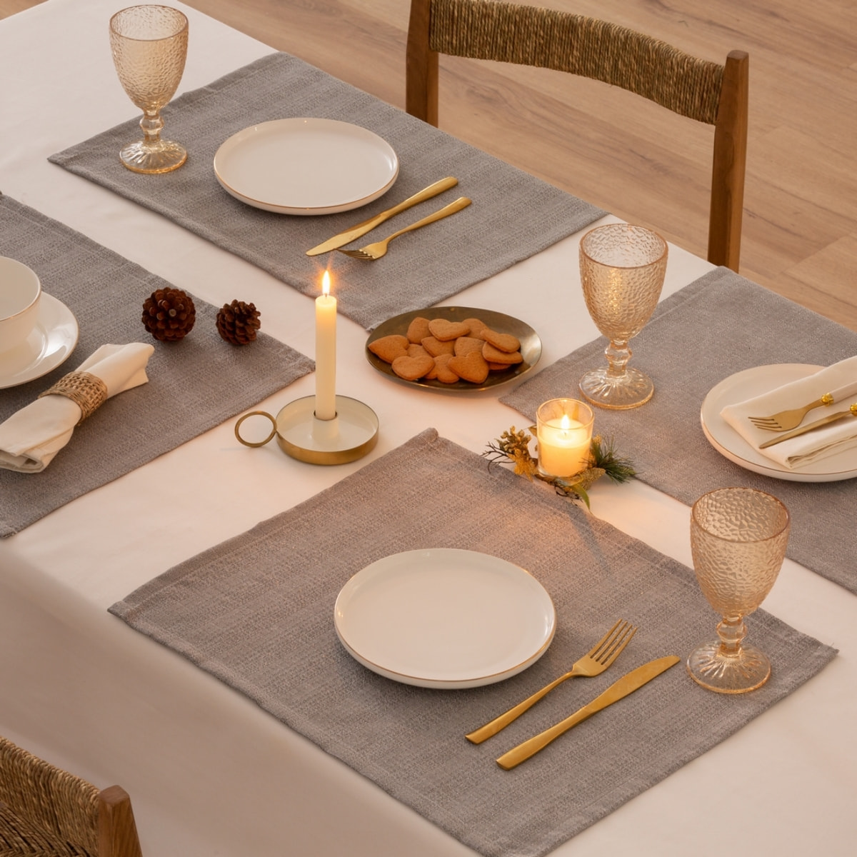 Mantel antimanchas INDIV. EVOLET GRIS-PLATA (2 ud.)