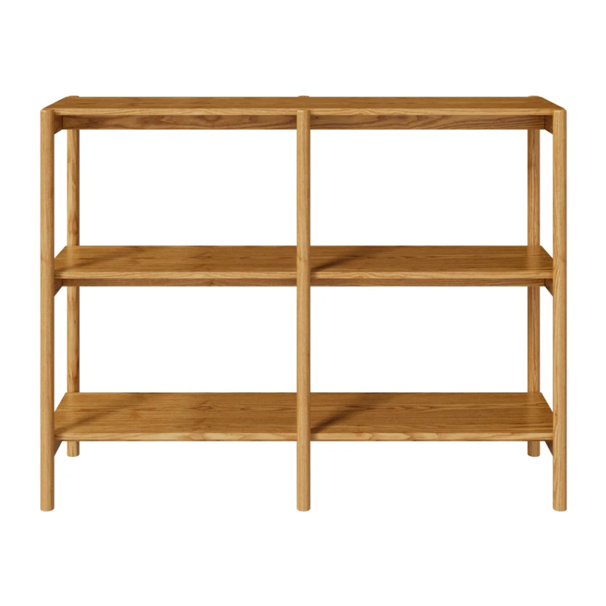 Etagère en bois d'hévéa massif, 2 étagères - Emel
