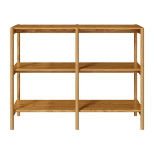 Etagère en bois d'hévéa massif, 2 étagères - Emel