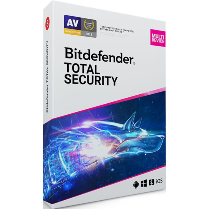 Logiciel antivirus et optimisation BITDEFENDER Total Security  - 2 ans - 10 postes