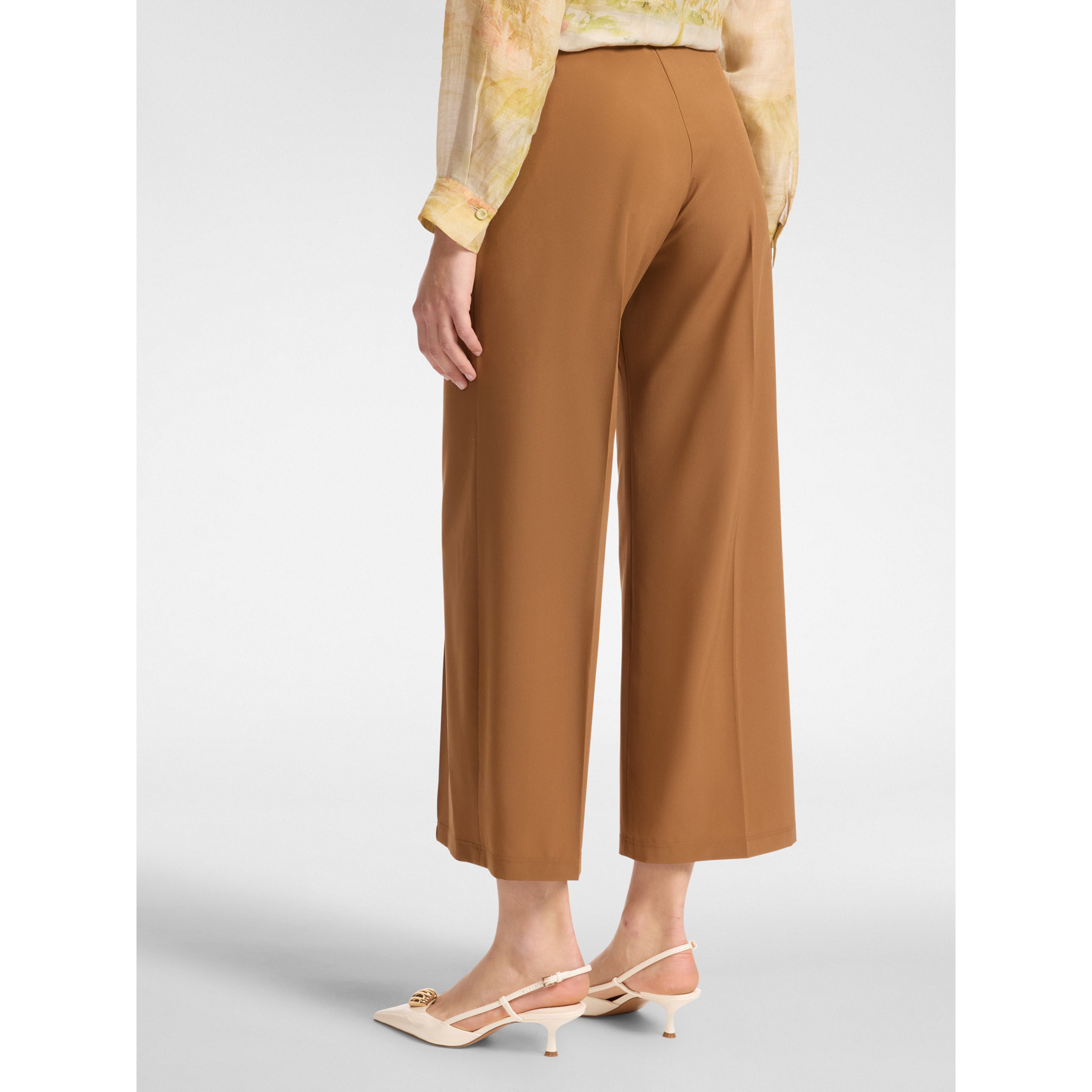 Elena Mirò - Pantaloni dritti in tessuto leggero - Marrone