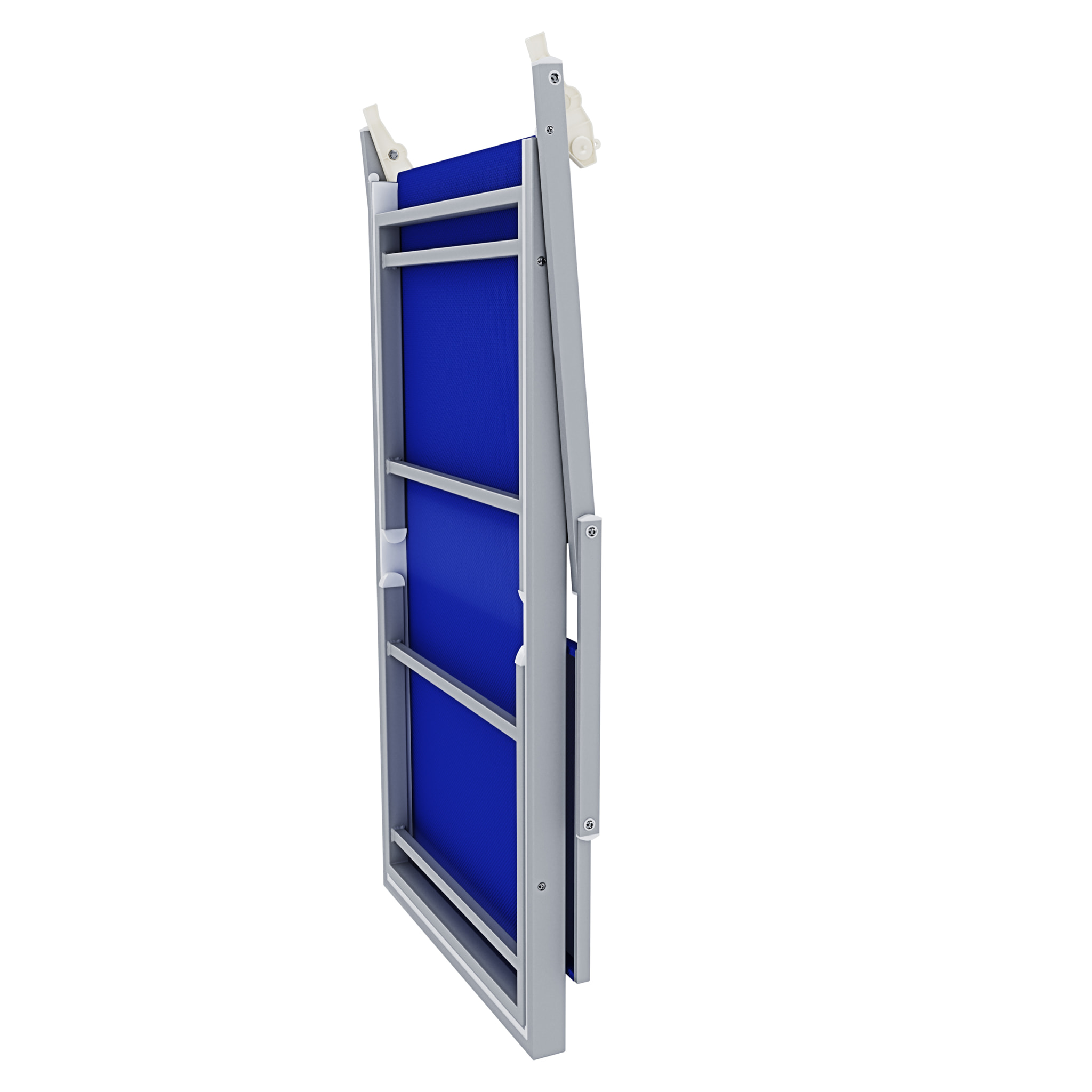 Lettino Prendisole Pieghevole Professionale in Alluminio e Tessuto Textilene Tettuccio Orientabile Parasole Sdraio Mare Spiaggia 182x60x38 cm Blu