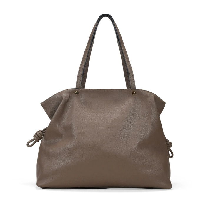 Bolso de hombro taupe con cremallera