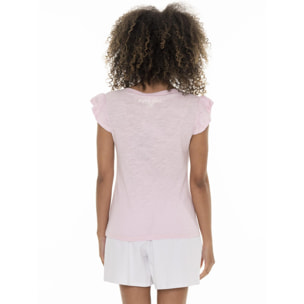 Camiseta mujer volantes Earth Tones