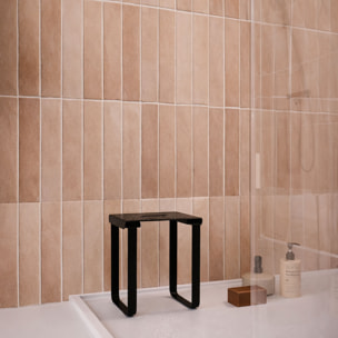 SIEGE DE DOUCHE EN INOX NOIR MAT - 40x30x46 cm