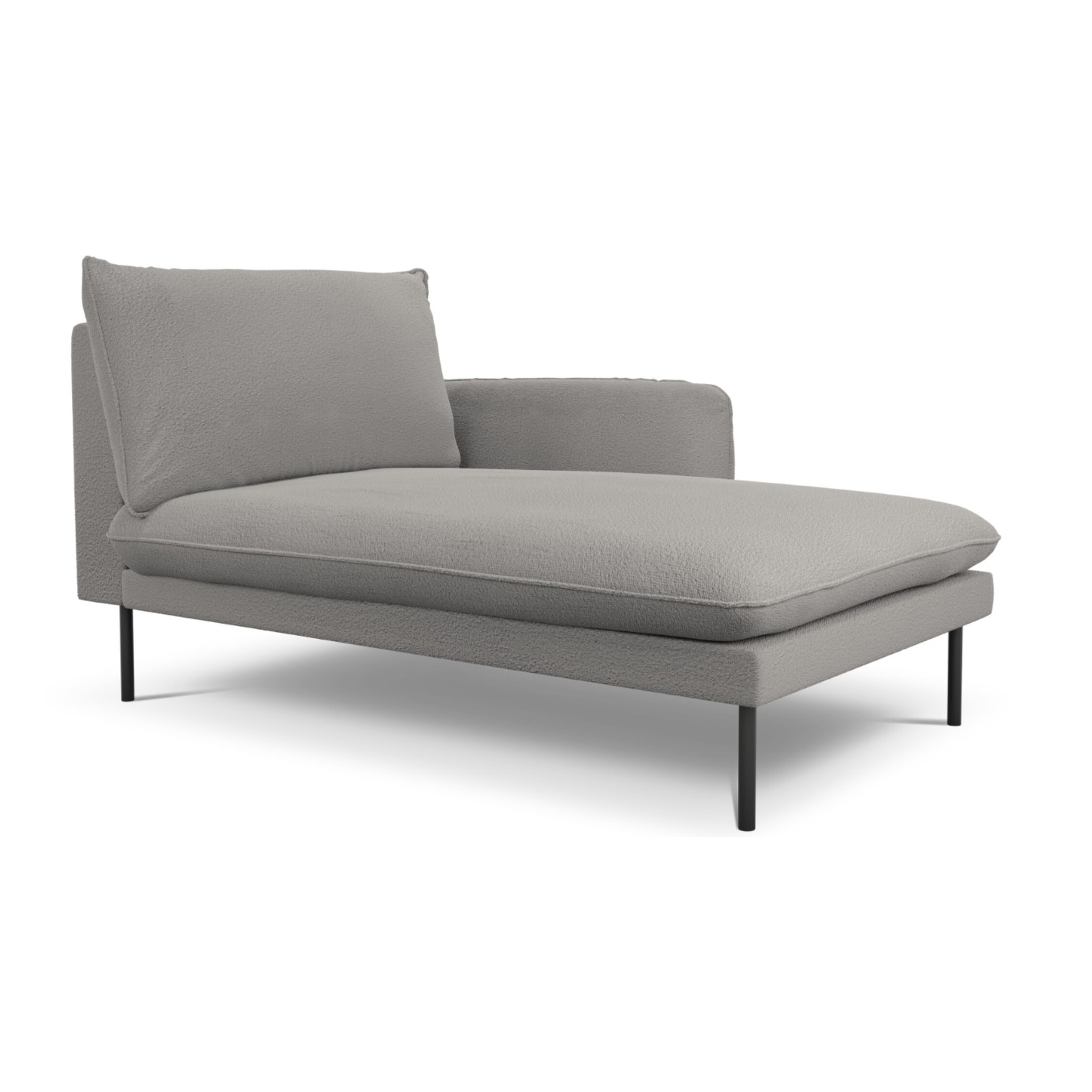 Méridienne droite "Vienna" en bouclé gris