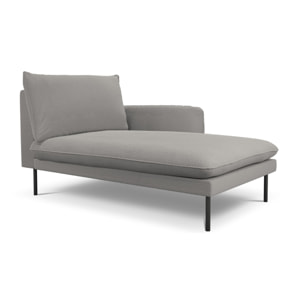 Méridienne droite "Vienna" en bouclé gris