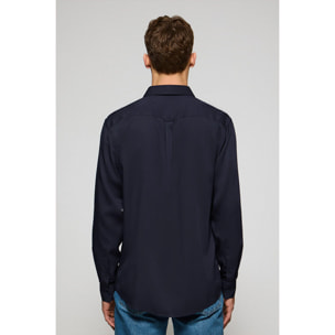 Camisa Franklin azul marino con bolsillos regular fit