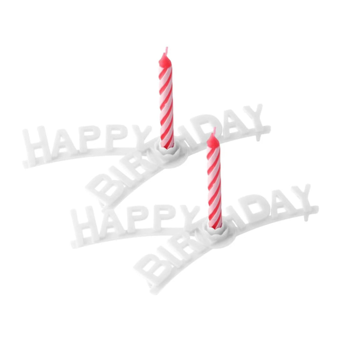Lot de 2 bougies d'anniversaire avec support anniversaire Fackelmann Rio party