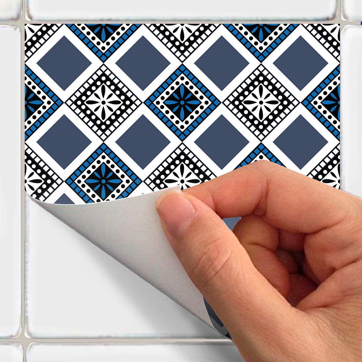 Stickers muraux - Sticker Mural Carrelage adhésif Cuisine Salle de Bain - 24 STICKERS CARRELAGES ETHNIQUE BONDOUKOU