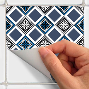Stickers muraux - Sticker Mural Carrelage adhésif Cuisine Salle de Bain - 24 STICKERS CARRELAGES ETHNIQUE BONDOUKOU