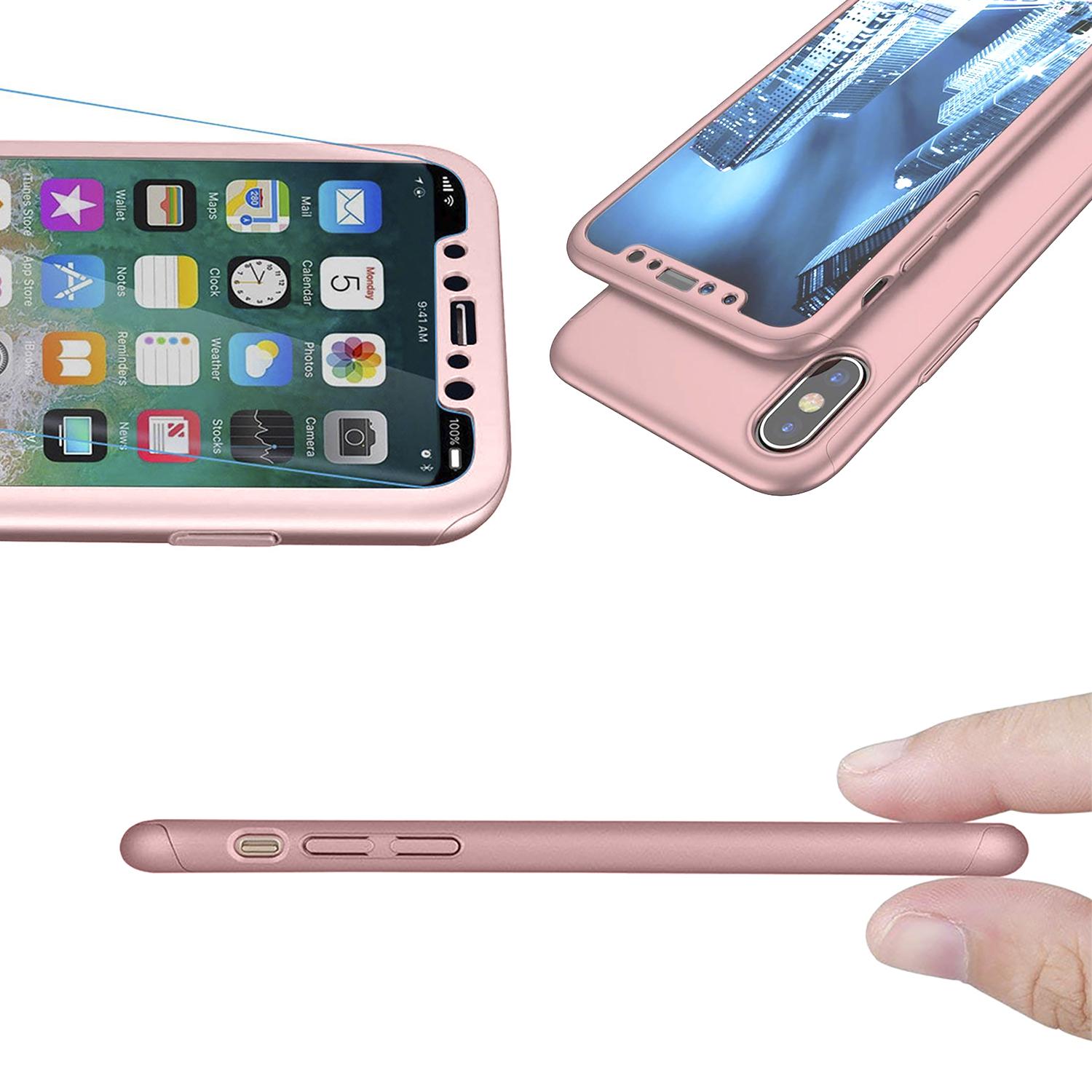 Carcasa full cover y cristal templado para iPhone X