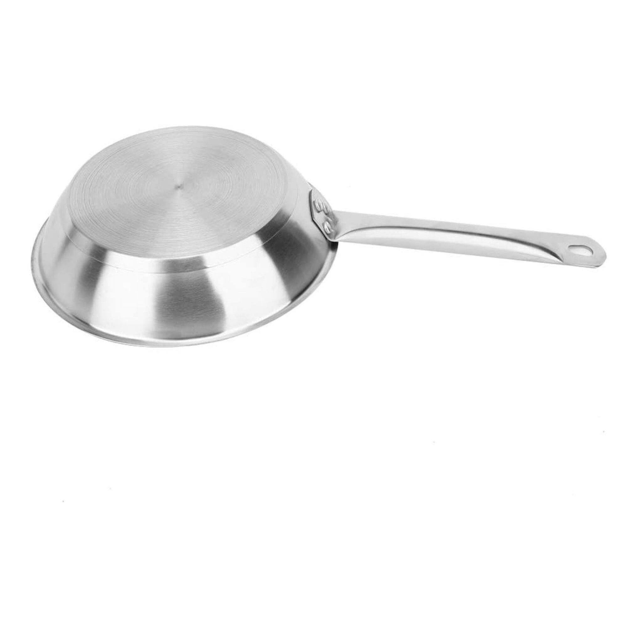 set de 8 sartenes ø20ø22ø24ø26ø28ø30ø32ø34cm en acero inoxidable, aptas para inducción y sin antiadherente