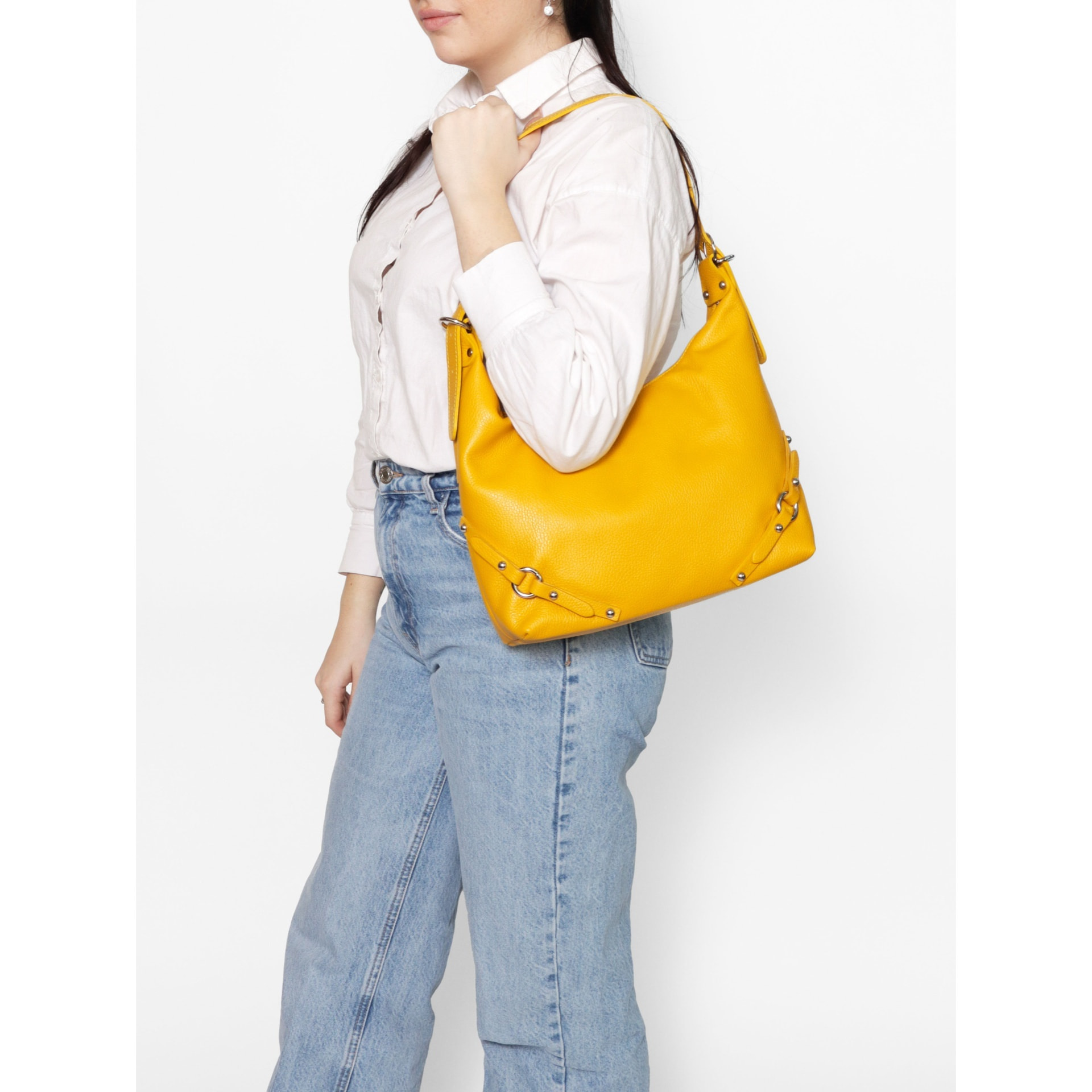 Borsa a spalla da donna - Modello Fiorenza Lux - Vera pelle - 30.0 x 30.0 x 9.0 cm