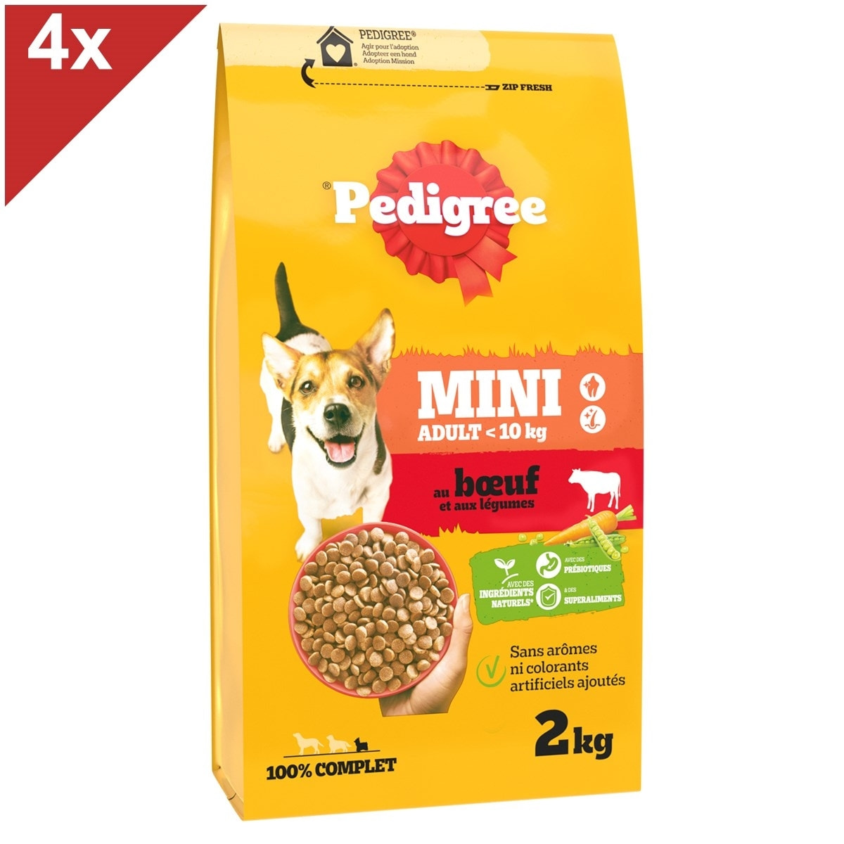 PEDIGREE MINI Croquettes au Boeuf Petit Chien Adulte <10kg 4x2kg