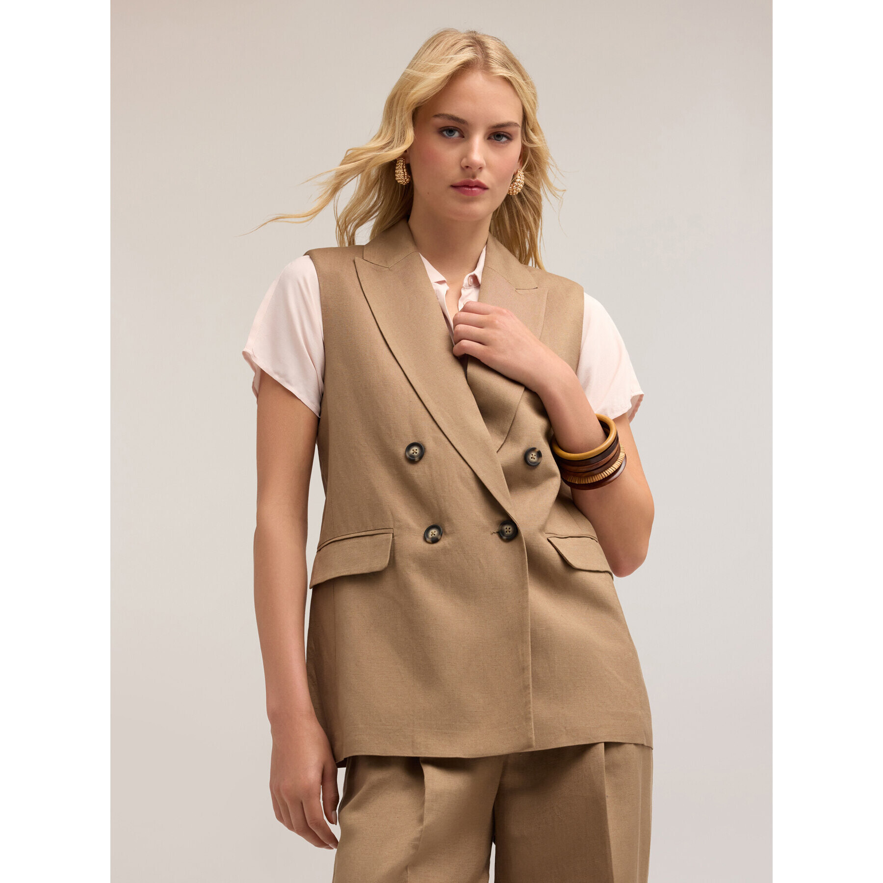 Motivi - Camisa poncho - Rosa cipria
