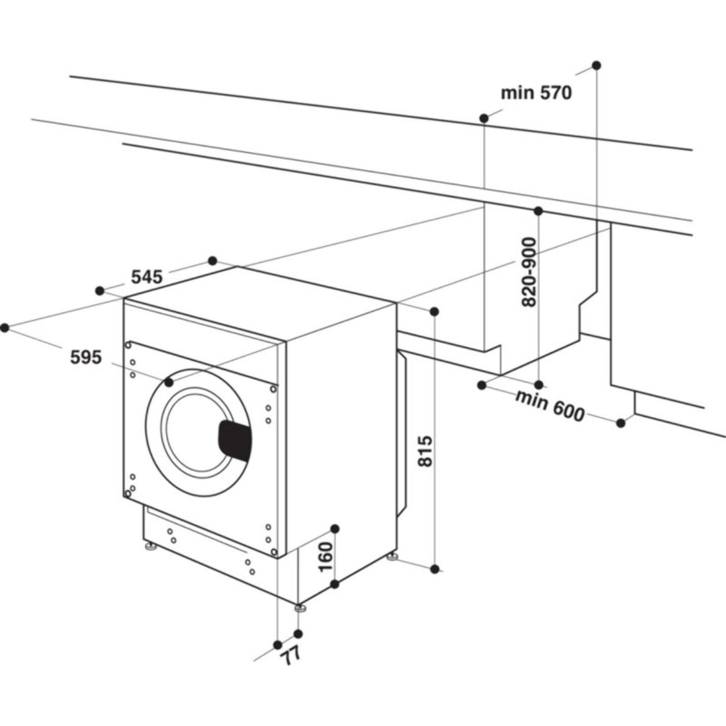 Lave linge hublot encastrable WHIRLPOOL BIWMWG81485EU