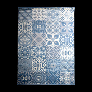 Tapis carreaux de ciment Pifi bleu et blanc motif Oriental