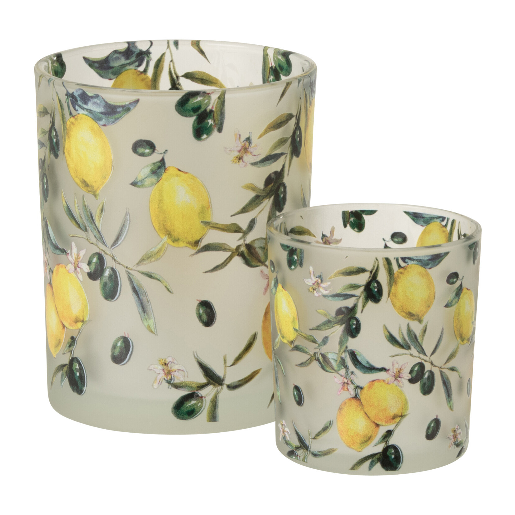 J-Line Photophore Citrons - verre - jaune/transparent - large