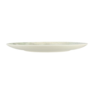 Lot de 6 assiettes plates en porcelaine verte 26cm NATURA
