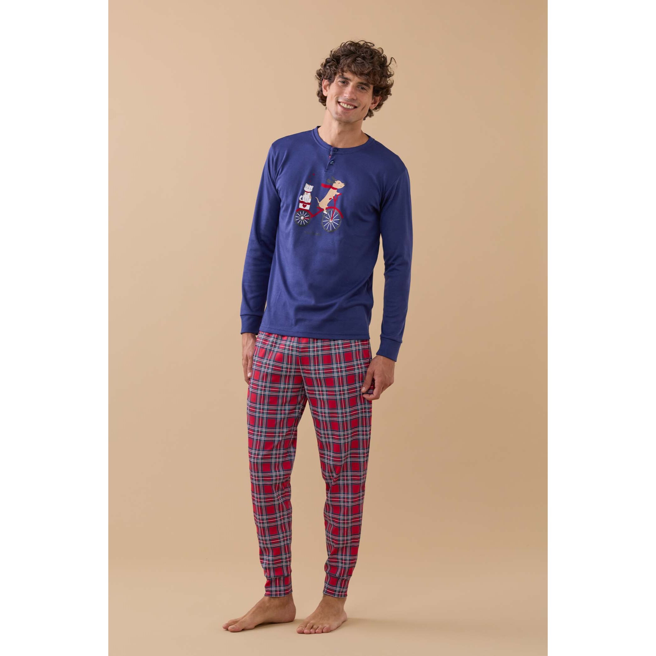 Pigiama uomo invernale caldo cotone articolo noel Noidinotte
