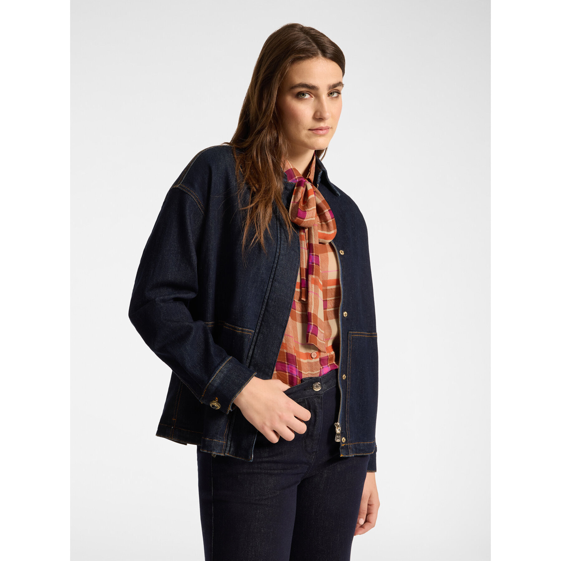 Elena Mirò - Giacca destrutturata in denim - Blu