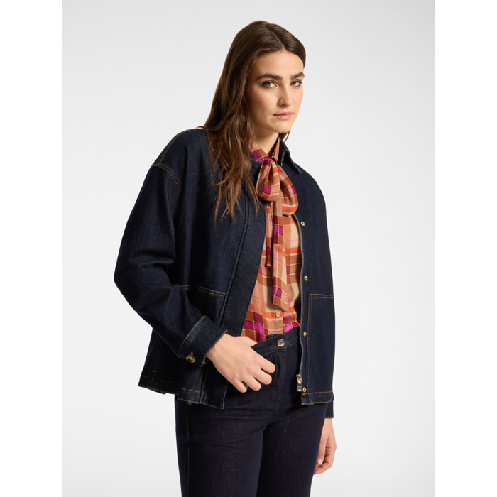 Elena Mirò - Giacca destrutturata in denim - Blu
