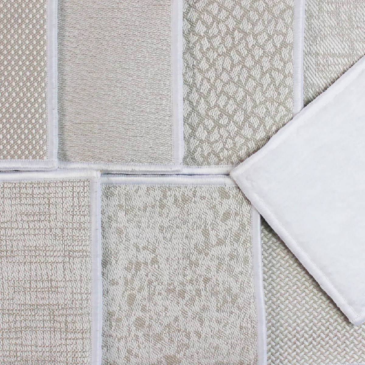 Carres demaquillants coton mélangé 300 g/m² motif jacquard beige Uni nacre