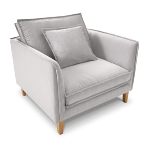 Fauteuil xl "Provence" en tissu structurel gris clair