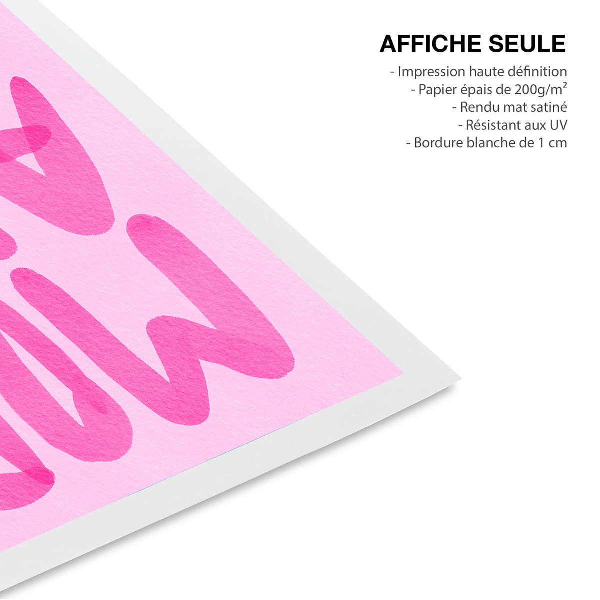 Affiche deco rose More Amor Affiche seule