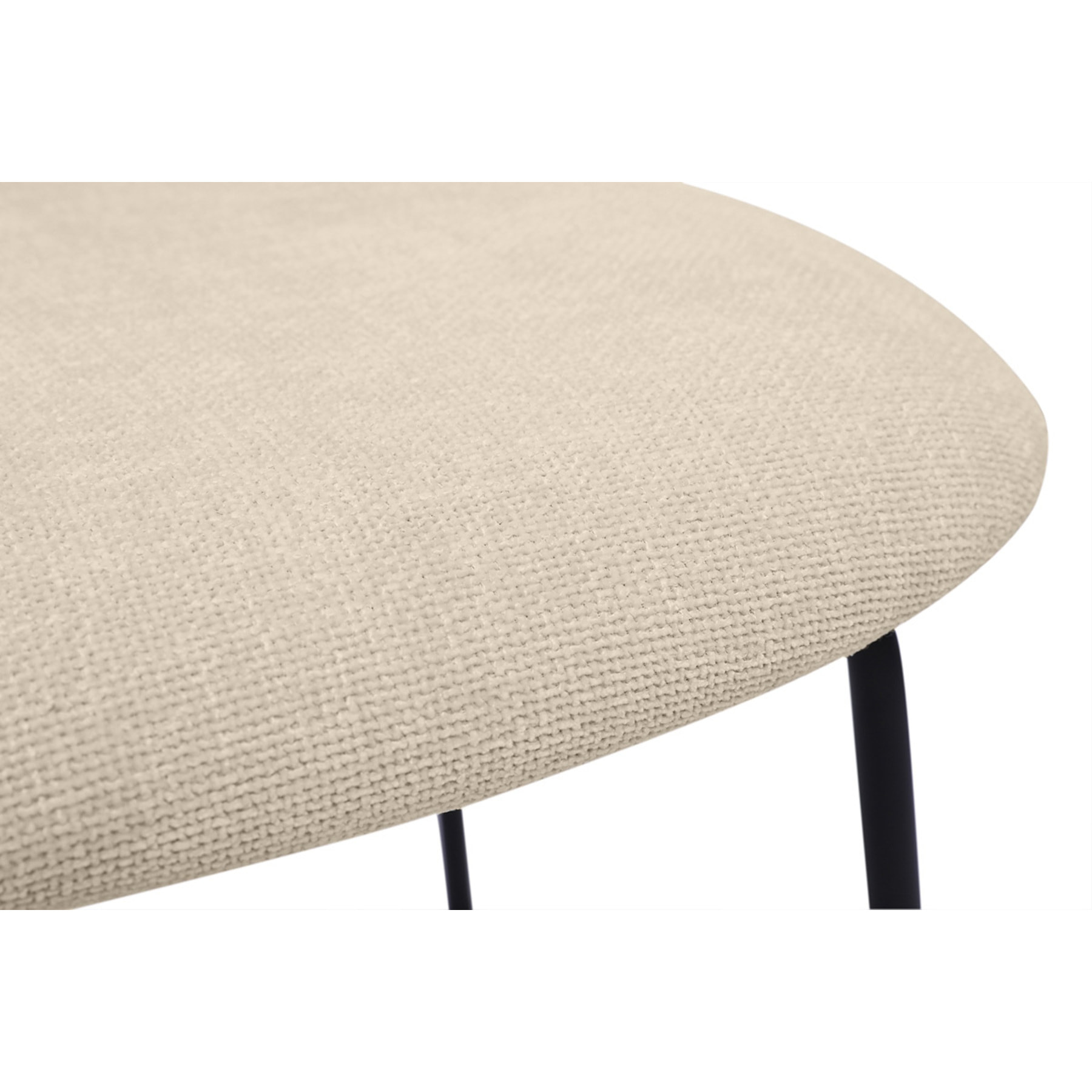 Chaises design en tissu effet velours texturé beige, métal noir et cannage rotin (lot de 2) MIRANDA