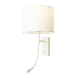 Forlight Colo - Luz de Lectura para Dormitorio LED Luz Cálida 3000K con Interruptor. Aplique de Pared Cabecero de Cama Blanco