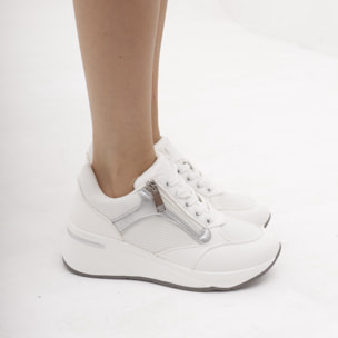 SNEAKERS ALTA ZIP CHOCOLA' BIANCO