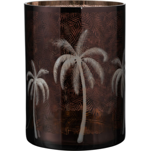J-Line photophore Palmier - verre - marron - extra large